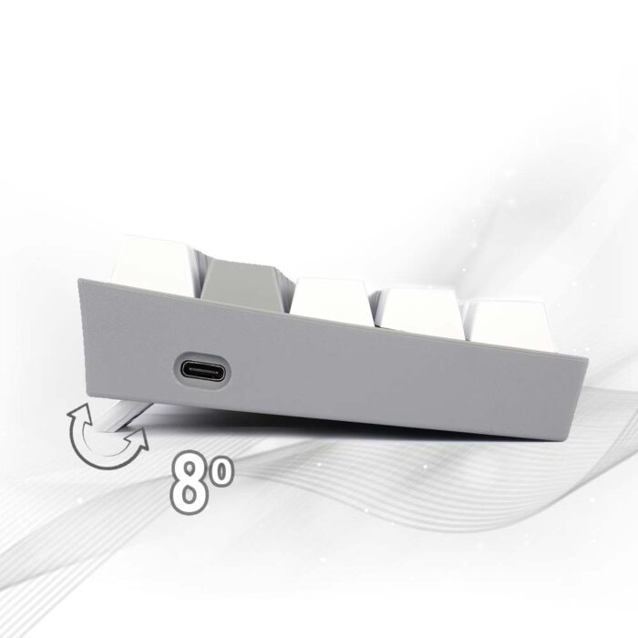 Redragon Fizz Pro K616 - 60% Wired+2.4Ghz+BT Mechanical Keyboard Grey and White (Red Switch) - Image 5