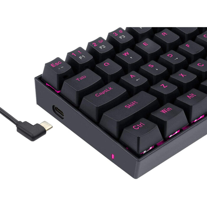 Redragon Dragon Born K630 - 60% Wired Mechanical Keyboard Pink LED (Brown Switch) - Image 2
