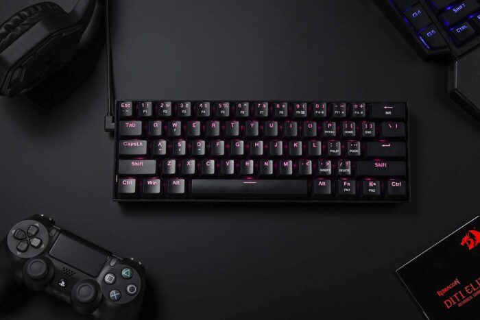 Redragon Dragon Born K630 - 60% Wired Mechanical Keyboard Pink LED (Brown Switch) - Image 4