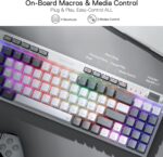 Redragon Magicwand SE K655 75% Wired Mechanical Keyboard White and Grey (Quiet Linear Red Switch) - Image 7