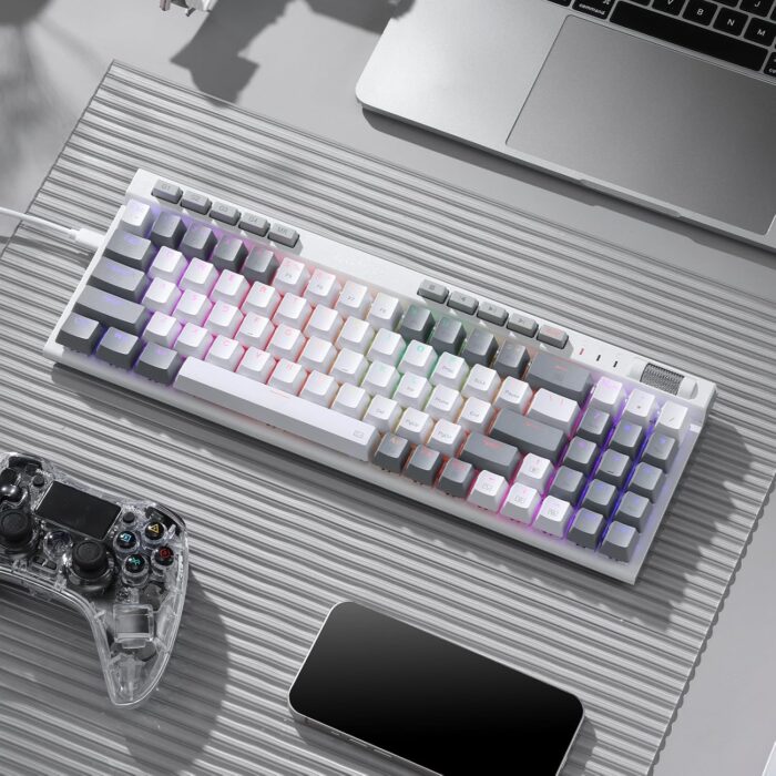Redragon Magicwand SE K655 75% Wired Mechanical Keyboard White and Grey (Quiet Linear Red Switch) - Image 2