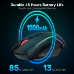 Redragon M810 Taipan Pro (Wired/Wireless/BT)Black Gaming Mouse - Image 7