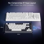 Redragon Ucal Pro K673 Pro - 75% Wired+2.4Ghz+BT Mechanical Keyboard White and Black ( Linear Red Switch) - Image 4