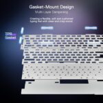 Redragon Ucal Pro K673 Pro - 75% Wired+2.4Ghz+BT Mechanical Keyboard White and Black ( Linear Red Switch) - Image 5