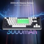 Redragon Ucal Pro K673 Pro - 75% Wired+2.4Ghz+BT Mechanical Keyboard White and Black ( Linear Red Switch) - Image 8