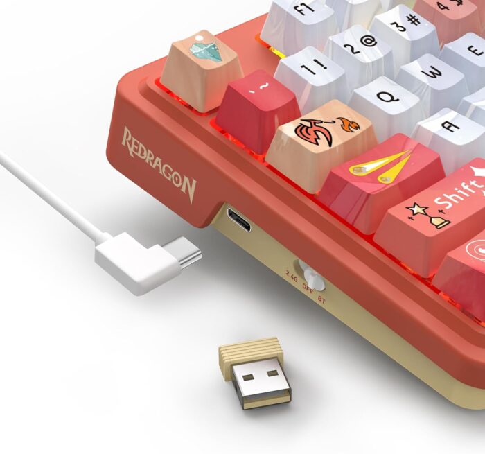 Redragon Ucal Pro K673 Pro - 75% Wired+2.4Ghz+BT Mechanical Keyboard Anime Theme (Custom Hi-Fi Linear Switch) - Image 3