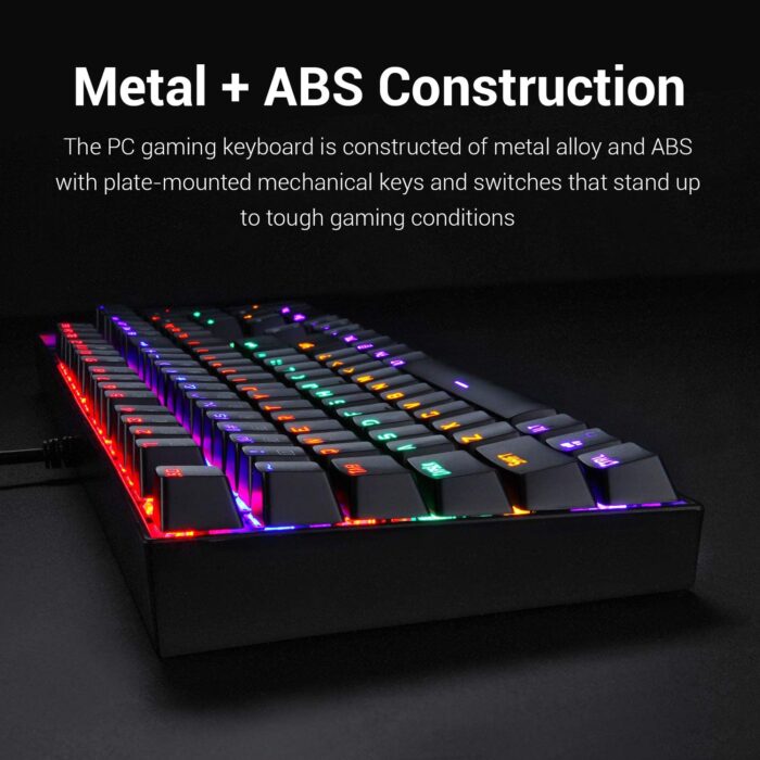 Redragon Vara K551 - 104 Wired Mechanical Keyboard Raibow Black (Red Switch) - Image 6