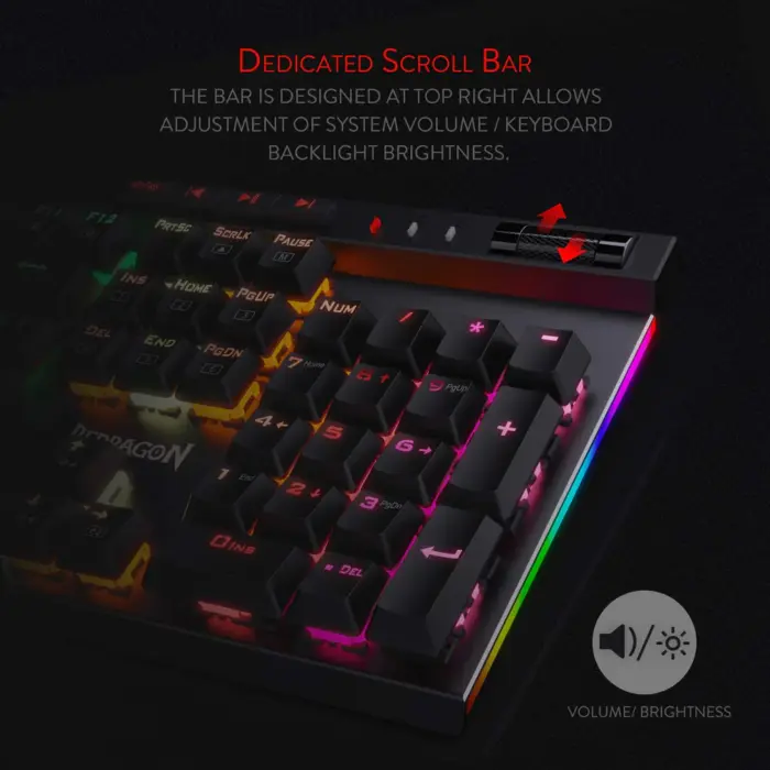 Redragon Vata K580 - 104 Anti Ghosting Keys Wired Mechanical Keyboard (Blue Switch) - Image 7