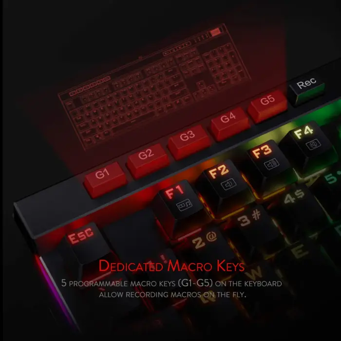 Redragon Vata K580 - 104 Anti Ghosting Keys Wired Mechanical Keyboard (Blue Switch) - Image 6