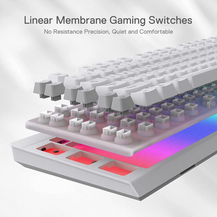 Redragon Shiva K512-Wired Membrane Keyboard RGB White - Image 4