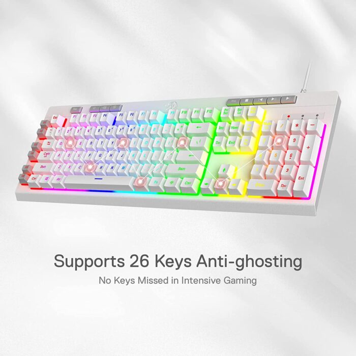 Redragon Shiva K512-Wired Membrane Keyboard RGB White - Image 8