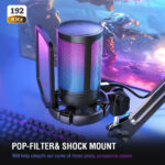 FIFINE AmpliGame A6V USB Microphone with Volume Dial, Mute Button & RGB for Gaming on PC/Laptop/PS4/5 Black - Image 4