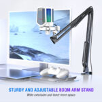 FIFINE AmpliGame A6V USB Microphone with Volume Dial, Mute Button & RGB for Gaming on PC/Laptop/PS4/5 White - Image 6
