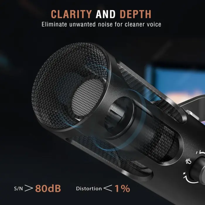 FIFINE AmpliTank Tank3 USB/XLR Dynamic Mic with I/O Control & Quick-mute In Type-C, Built-in Pop Filter & Hefty All-metal Body - Image 5