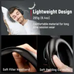 FIFINE H8 Studio Headphone with 50mm Dynamic Driver, 1/8" to 1/4" & 1/8" to 1/8" Coiled Cable for Recording Audio, Mixing Tracks - Image 5