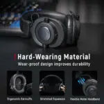 FIFINE H8 Studio Headphone with 50mm Dynamic Driver, 1/8" to 1/4" & 1/8" to 1/8" Coiled Cable for Recording Audio, Mixing Tracks - Image 6