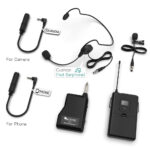 FIFINE K037B Wireless System with Lapel Mic and Headset for Speaker, Camera, Android and iPhone - Image 2