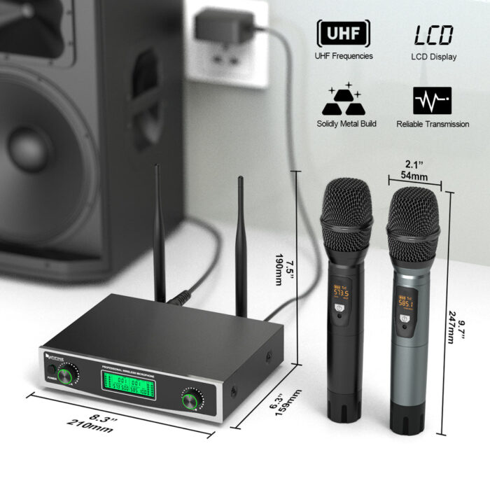 FIFINE K040 Dual Wireless Handheld Microphones System with Individual Balance XLR Output - Image 2