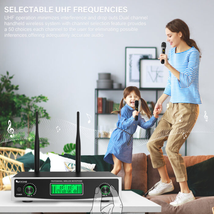 FIFINE K040 Dual Wireless Handheld Microphones System with Individual Balance XLR Output - Image 4
