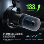 FIFINE K688 USB/XLR Dynamic Mic with Shock Mount, Touch-Mute, Headphone Jack, I/O Controls for Podcasting - Image 3