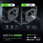FIFINE K688 USB/XLR Dynamic Mic with Shock Mount, Touch-Mute, Headphone Jack, I/O Controls for Podcasting - Image 4