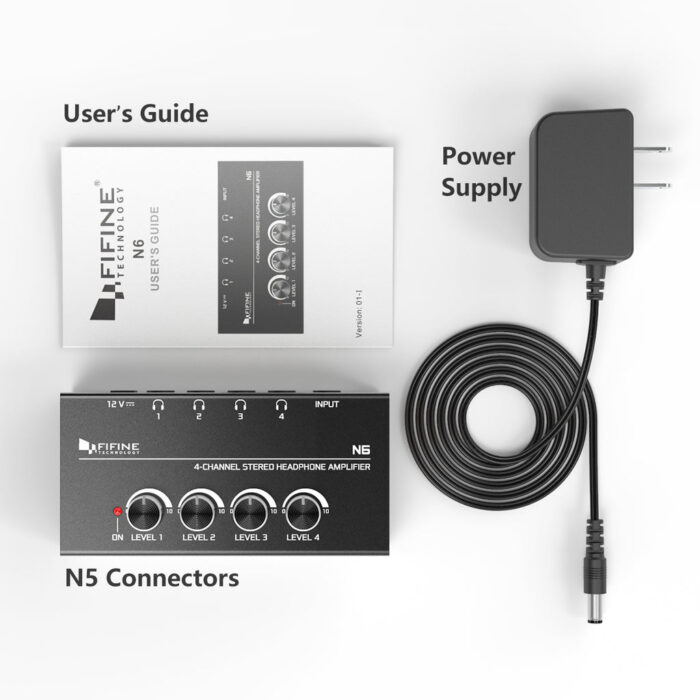 FIFINE N6 Headphone Amplifier with Stereo Output and Individual Volume Controls - Image 5