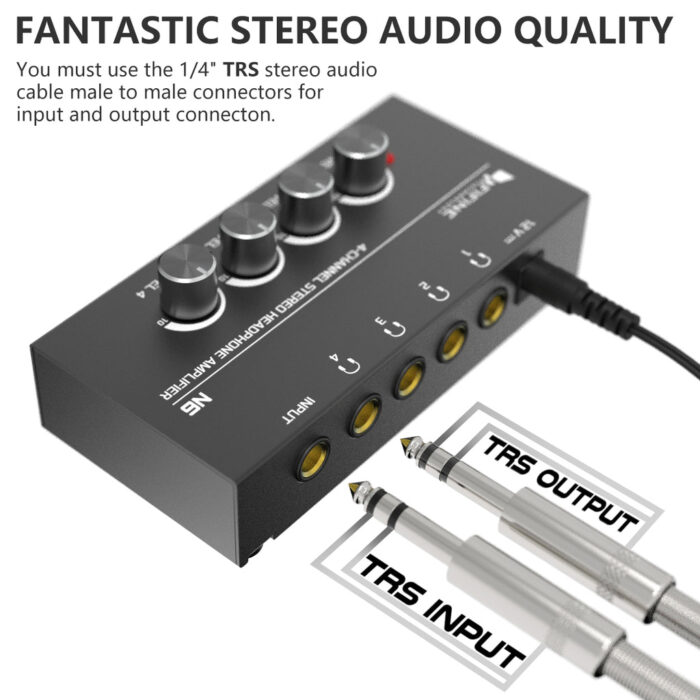FIFINE N6 Headphone Amplifier with Stereo Output and Individual Volume Controls - Image 3