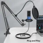 FIFINE T669 USB Microphone Bundle with Arm Stand & Shock Mount for Streaming, Podcasting on Laptop/PC - Image 5