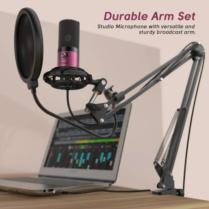 FIFINE T669 USB Microphone Bundle with Arm Stand & Shock Mount for Streaming, Podcasting on Laptop/PC - Image 7